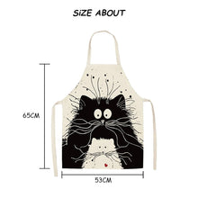 Load image into Gallery viewer, Cute Waterproof Kitchen Apron Cartoon Cat Household Oil-Proof Coffee Chef Apron Women Baking BBQ Accessories
