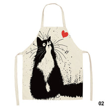 Load image into Gallery viewer, Cute Waterproof Kitchen Apron Cartoon Cat Household Oil-Proof Coffee Chef Apron Women Baking BBQ Accessories
