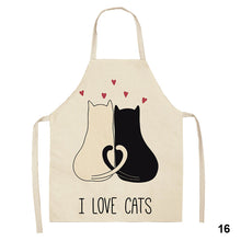 Load image into Gallery viewer, Cute Waterproof Kitchen Apron Cartoon Cat Household Oil-Proof Coffee Chef Apron Women Baking BBQ Accessories
