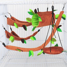 Load image into Gallery viewer, Cute Plush Cotton Hamster Hammock Leaf Tunnel Toy Keep Net Hammock Hanging Toy Rats Rodent Small Animal Guinea Pig Ferret Double-layer Pets Supplies
