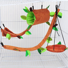 Load image into Gallery viewer, Cute Plush Cotton Hamster Hammock Leaf Tunnel Toy Keep Net Hammock Hanging Toy Rats Rodent Small Animal Guinea Pig Ferret Double-layer Pets Supplies
