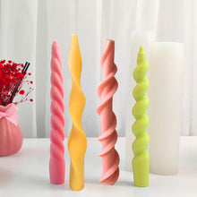 Load image into Gallery viewer, DIY Long Spiral Pillar Silicone Candle Molds for Making Romantic Candle Dinner Injection Wax Silicone Mould Craft Home Decor
