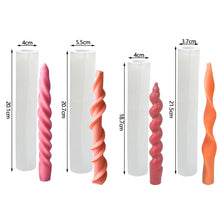 Load image into Gallery viewer, DIY Long Spiral Pillar Silicone Candle Molds for Making Romantic Candle Dinner Injection Wax Silicone Mould Craft Home Decor
