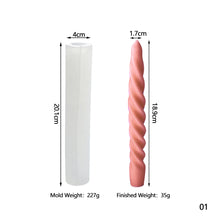 Load image into Gallery viewer, DIY Long Spiral Pillar Silicone Candle Molds for Making Romantic Candle Dinner Injection Wax Silicone Mould Craft Home Decor
