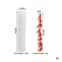 Load image into Gallery viewer, DIY Long Spiral Pillar Silicone Candle Molds for Making Romantic Candle Dinner Injection Wax Silicone Mould Craft Home Decor
