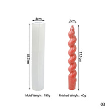 Load image into Gallery viewer, DIY Long Spiral Pillar Silicone Candle Molds for Making Romantic Candle Dinner Injection Wax Silicone Mould Craft Home Decor
