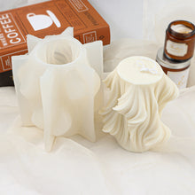 Load image into Gallery viewer, DIY Geometric Wave Stripe Column Silicone Candle Mould Rotating Silicone Candle Mould for Aromatherapy Home Decor
