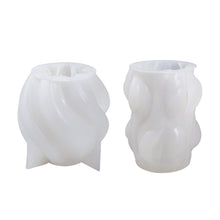 Load image into Gallery viewer, DIY Geometric Wave Stripe Column Silicone Candle Mould Rotating Silicone Candle Mould for Aromatherapy Home Decor
