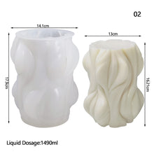 Load image into Gallery viewer, DIY Geometric Wave Stripe Column Silicone Candle Mould Rotating Silicone Candle Mould for Aromatherapy Home Decor
