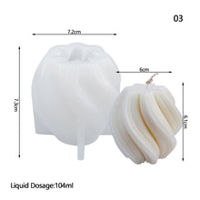 Load image into Gallery viewer, DIY Geometric Wave Stripe Column Silicone Candle Mould Rotating Silicone Candle Mould for Aromatherapy Home Decor
