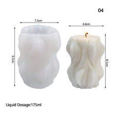 Load image into Gallery viewer, DIY Geometric Wave Stripe Column Silicone Candle Mould Rotating Silicone Candle Mould for Aromatherapy Home Decor
