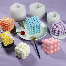 Load image into Gallery viewer, 3D Cube Honeycomb Scented Candle Plaster Silicone Mold Food Grade Chocolate Mousse Baking Molds Aromatherapy Home Decoration
