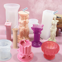 Load image into Gallery viewer, European Style Retro Roman Column Venus Candle Silicone Mold Handmade DIY Baking Molds Plaster Soap Mould Christmas Gifts Decoration
