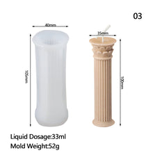 Load image into Gallery viewer, European Style Retro Roman Column Venus Candle Silicone Mold Handmade DIY Baking Molds Plaster Soap Mould Christmas Gifts Decoration
