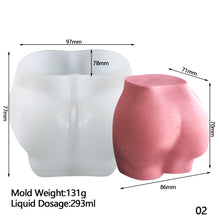 Load image into Gallery viewer, Big Butt Silicone Candle Mold Artistic Human Body Resin Epoxy Molds Candle Mould For Aromatherapy Candle Making Home Decoration
