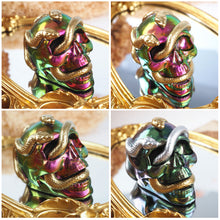 Load image into Gallery viewer, Skull Double Snake Head DIY Epoxy Resin Mold Candle Silicone Moulds Halloween Haunted Horror House Home Decoration
