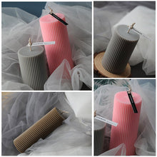 Load image into Gallery viewer, 1PC DIY Long Pole Stripe Candle Mold Soap Making Large Cylinder Rib Church Party Handmade Craft Candle Making For Church Home
