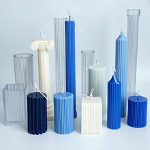 Load image into Gallery viewer, 1PC DIY Long Pole Stripe Candle Mold Soap Making Large Cylinder Rib Church Party Handmade Craft Candle Making For Church Home
