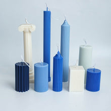 Load image into Gallery viewer, 1PC DIY Long Pole Stripe Candle Mold Soap Making Large Cylinder Rib Church Party Handmade Craft Candle Making For Church Home
