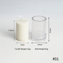 Load image into Gallery viewer, 1PC DIY Long Pole Stripe Candle Mold Soap Making Large Cylinder Rib Church Party Handmade Craft Candle Making For Church Home
