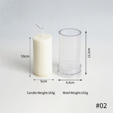 Load image into Gallery viewer, 1PC DIY Long Pole Stripe Candle Mold Soap Making Large Cylinder Rib Church Party Handmade Craft Candle Making For Church Home
