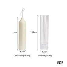 Load image into Gallery viewer, 1PC DIY Long Pole Stripe Candle Mold Soap Making Large Cylinder Rib Church Party Handmade Craft Candle Making For Church Home

