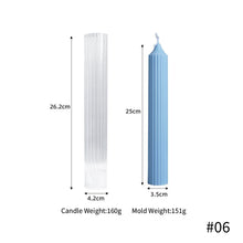 Load image into Gallery viewer, 1PC DIY Long Pole Stripe Candle Mold Soap Making Large Cylinder Rib Church Party Handmade Craft Candle Making For Church Home
