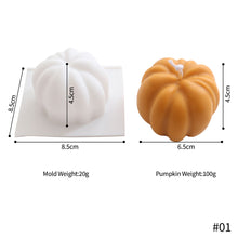 Load image into Gallery viewer, 3D Pumpkin Silicone Mold DIY Halloween Candle Wax Mould Handmade Resin Soap Mousse Chocolate Cake Molds Home Decoration

