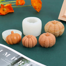 Load image into Gallery viewer, 3D Pumpkin Silicone Mold DIY Halloween Candle Wax Mould Handmade Resin Soap Mousse Chocolate Cake Molds Home Decoration
