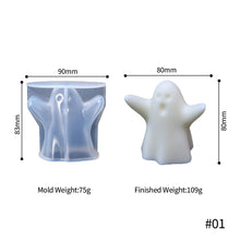 Load image into Gallery viewer, 3D Ghost Silicone Candle Mold Resin Drop Glue Chocolate Soap Scented Candle Making Mould Halloween Ornament Party Decor
