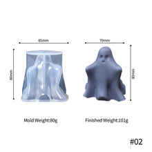 Load image into Gallery viewer, 3D Ghost Silicone Candle Mold Resin Drop Glue Chocolate Soap Scented Candle Making Mould Halloween Ornament Party Decor
