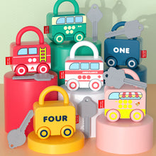 Load image into Gallery viewer, Kids Learning Lock with Key Educational Preschool Numbers Matching Counting Montessori Car Games Toys Teaching Aids Toys
