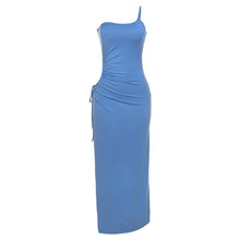 Load image into Gallery viewer, Fashion Sexy Solid Color Tube Top Slit Slim Fit Hollow Off Shoulder Temperament Long Sheath Dress
