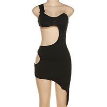 Load image into Gallery viewer, Sexy Cutout Irregular Hollow Solid Color Summer Slim Fit Hip Sheath Dress For Nightclub Party Dating
