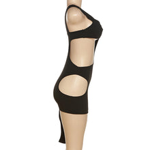 Load image into Gallery viewer, Sexy Cutout Irregular Hollow Solid Color Summer Slim Fit Hip Sheath Dress For Nightclub Party Dating
