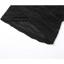 Load image into Gallery viewer, Sexy Mesh Pleated Bodysuit See-through Hip Skirt Set Black Waist Hollow Skirt Suit For Nightclub Party Dating
