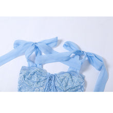 Load image into Gallery viewer, Off-shoulder Bowknot Straps Slim Hollow Mesh Navel Crop Top Suspenders Vest Fashion Women Sling T-shirt

