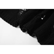 Load image into Gallery viewer, Round Neck Long Sleeve Black Loose Thin Tops Women's Short Hollow Knitted Versatile Sweater
