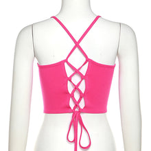 Load image into Gallery viewer, Solid Color Sexy Navel Crop Tops Strapless Vest Women Slim Fit Navel Open Back Camisole Short T-shirt
