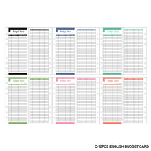 Load image into Gallery viewer, 12sheet Budget Card Paper for A6 Size Budget Binder Refill Notebook Money Expense Planner Filler Paper
