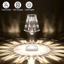 Load image into Gallery viewer, Acrylic Diamond Table Lamp USB Chargeable Touch Sensor Night Light Home Decor LED Light with Control Bedroom Decoration Lamp Gift
