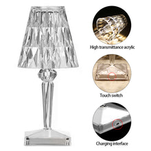 Load image into Gallery viewer, Acrylic Diamond Table Lamp USB Chargeable Touch Sensor Night Light Home Decor LED Light with Control Bedroom Decoration Lamp Gift
