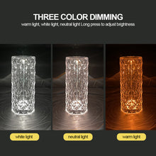 Load image into Gallery viewer, Acrylic Diamond Rose Table Lamp USB Chargeable Touch Sensor Night Light Home Decor LED Light with Control Bedroom Decoration Lamp Gift
