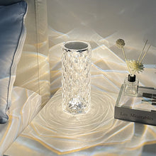 Load image into Gallery viewer, Acrylic Diamond Rose Table Lamp USB Chargeable Touch Sensor Night Light Home Decor LED Light with Control Bedroom Decoration Lamp Gift
