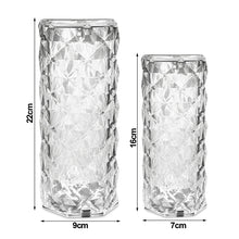 Load image into Gallery viewer, Acrylic Diamond Rose Table Lamp USB Chargeable Touch Sensor Night Light Home Decor LED Light with Control Bedroom Decoration Lamp Gift

