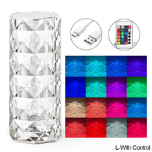 Load image into Gallery viewer, Acrylic Diamond Rose Table Lamp USB Chargeable Touch Sensor Night Light Home Decor LED Light with Control Bedroom Decoration Lamp Gift
