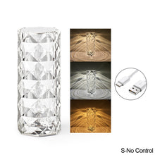 Load image into Gallery viewer, Acrylic Diamond Rose Table Lamp USB Chargeable Touch Sensor Night Light Home Decor LED Light with Control Bedroom Decoration Lamp Gift
