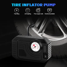 Load image into Gallery viewer, Portable Car Air Compressor Tire Inflator Pump Emergency Car Repair Air Pump With LED Light Auto Parts DC12V for Outing Travel
