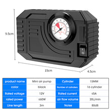 Load image into Gallery viewer, Portable Car Air Compressor Tire Inflator Pump Emergency Car Repair Air Pump With LED Light Auto Parts DC12V for Outing Travel
