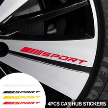 Load image into Gallery viewer, 4Pcs Car Hub Stickers Auto Parts Decals Sport Reflective Wheel Ring Decoration Accessories Motorsports Stickers
